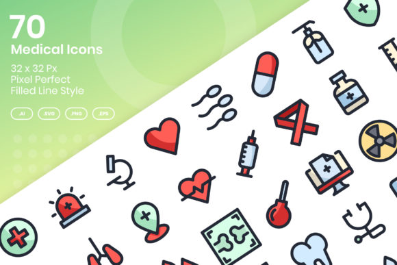70 Medical Icons: Graphics for Branding