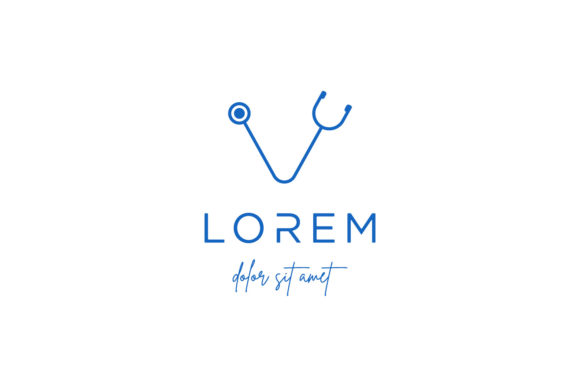 Letter V Stethoscope Medical Logo: Graphics & Logos Review