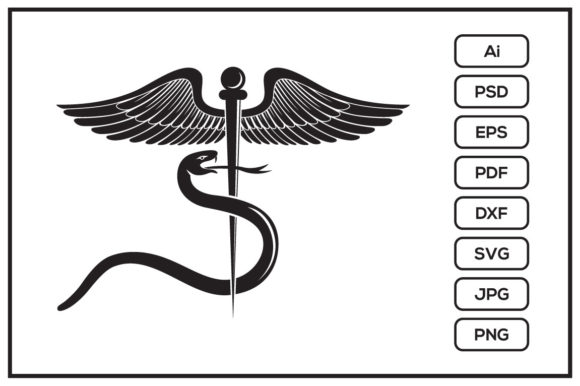 Medical Caduceus Symbol Design Graphics Icons