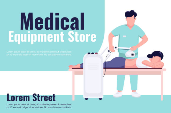 Medical Equipment Store Banner Flat: Graphics for Graphic Templates