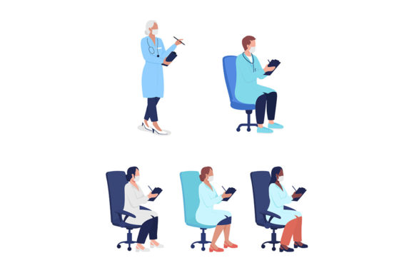 Medical Professionals Characters Set: Graphics and Illustrations
