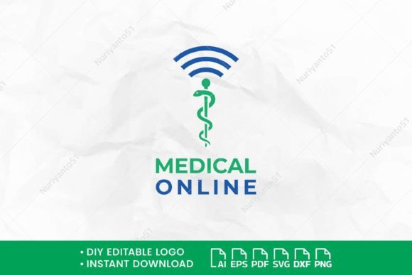 Medical Snake with Wifi Signal Logo: Graphics & Logos