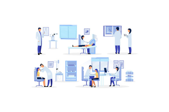 Medical Workers Diagnosing Graphics & Illustrations